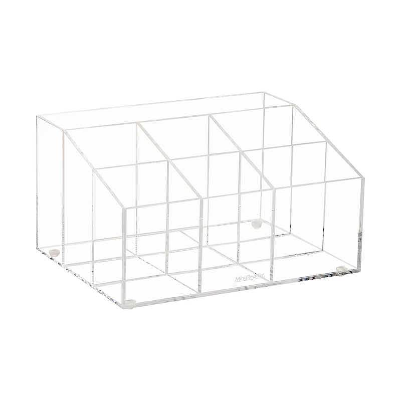 Mind Reader 7-Compartment Acrylic Desk Tray, Clear (AORG-CLR) image 1