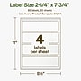Avery Hemp Rectangle Laser/Inkjet Multipurpose Labels, 2-1/4" x 7-3/4", Off-White (80/Pack)~#|#~B2A925BD-32F7-460A-AA78F4C87A293D2B_sc7