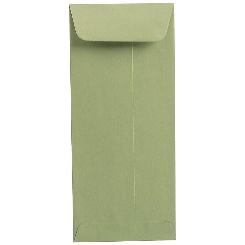 JAM Paper #10 Policy Envelope, 4 1/8" x 9 1/2", Olive, 100/Pack (125137469D) image 1