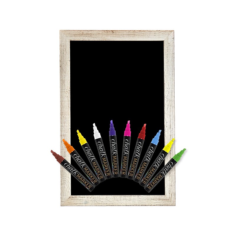 Excello Global Products Magnetic Wall Chalkboard, Rustic White, 30" x 20" (GPP-0011) image 1