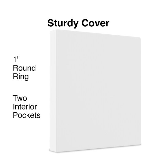 Staples Economy 1" 3Ring View Binders, White, 12/Carton (23735/21684