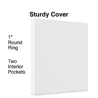 Staples Economy 1" 3-Ring View Binders, White, 12/Carton (23735/21684)