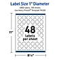 Avery Round Laser Multipurpose Labels, 1" Dia., White, 4800/Box (19479399403)~#|#~B2B3DD93-ADF4-4269-8271F74C770C42CC_sc7