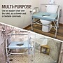DMI Heavy Duty Bariatric Bedside Commode, Drop-Arm, Back Bar, Steel Frame, Grey (802-1204-0300)~#|#~B2B4B412-F2BE-4672-910886E3C84AD67A_sc7