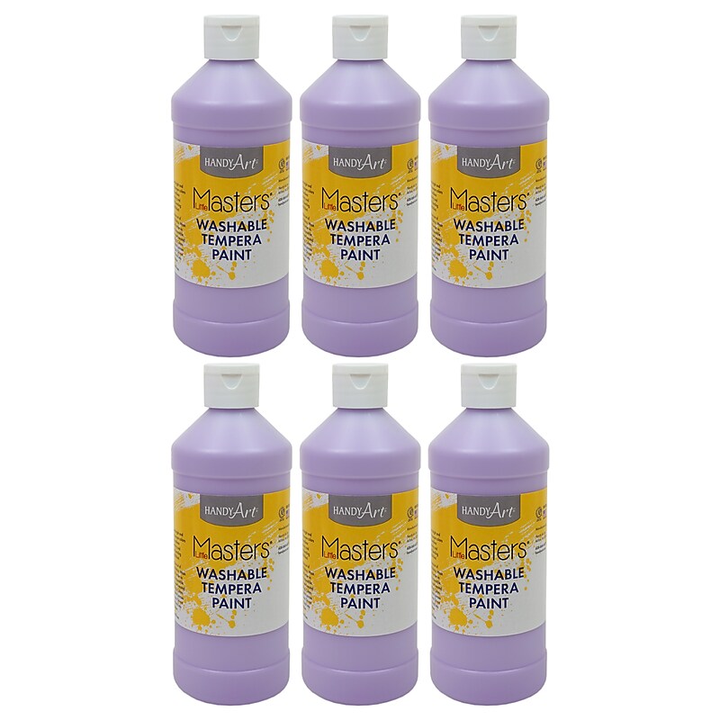 Handy Art Little Masters Washable Pastel Tempera Paint, Light Purple, 16 oz., 6/Bundle (RPC211738-6) image 1