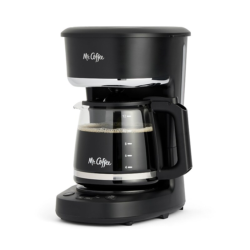 Mr. Coffee 12-Cups Automatic Drip Coffee Maker, Stainless Steel and Black (2176620) image 1