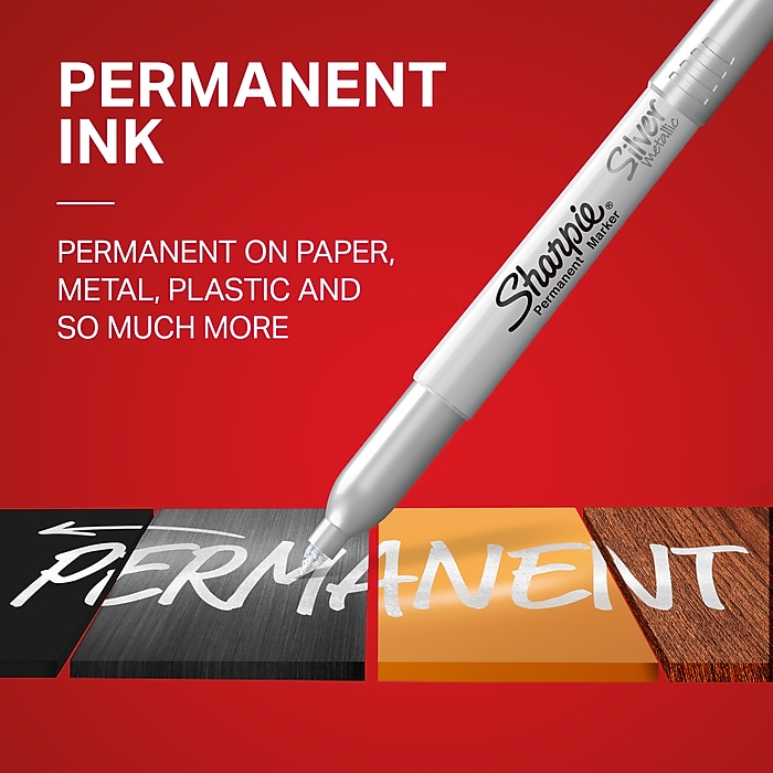 Sharpie Permanent Markers, Fine Tip, Assorted Metallic, 6/Pack