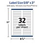 Avery TrueBlock Laser/Inkjet Rectangle Multipurpose Labels, 5/8" x 3", White, 3200/Box (94214)~#|#~B2CF7497-6FAE-4D60-B9BD5831196C96D6_sc7