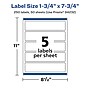 Avery Laser/Inkjet Multipurpose Labels, 7.75" x 1.75", Glossy Clear, 250/Box (94232)~#|#~B2D04EEF-05C1-4FCE-B8C5CA7E87D7B572_sc7