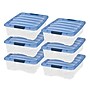 Iris 26 Qt. Latch Lid Storage Tote, Clear/Navy, 6/Carton (100364-CT)~#|#~B2D332DC-E3EB-4266-9555746EB88CA4C1_sc7