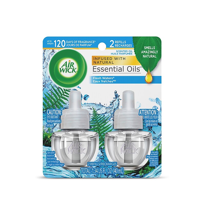 Air Wick Scented Oils, Fresh Waters, 0.67 oz., 2/Pack (6233879717) image 1