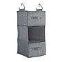 Household Essentials 3‑Shelf Hanging Closet Organizer with Hooks in Poly Linen and PEVA Shelving, Gray (HH7504-1)~#|#~B2D4539F-4F17-49D5-8BF64614B396CAA0_sc7