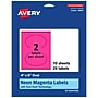 Avery Oval Laser/Inkjet Multipurpose Labels, 4" x 6", Neon Magenta (20/Pack)~#|#~B2D5735E-381B-499C-82119F5E53D60039_sc7