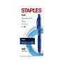 Staples Aura Retractable Gel Pens, Fine Point, Blue Ink, Dozen (50365)~#|#~B2D73A66-0219-4BE2-A81C281CE8DEB6FF_sc7