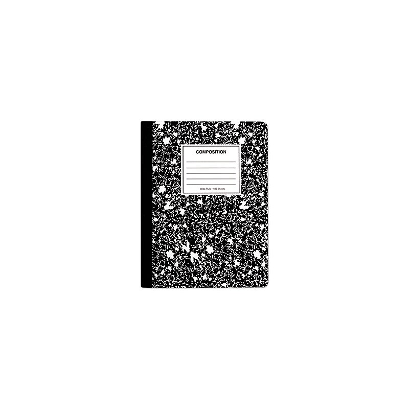 TOPS Composition Notebooks, 7.5" x 9.75", Wide Ruled, 100 Sheets, Black (SSS11445WM) image 1