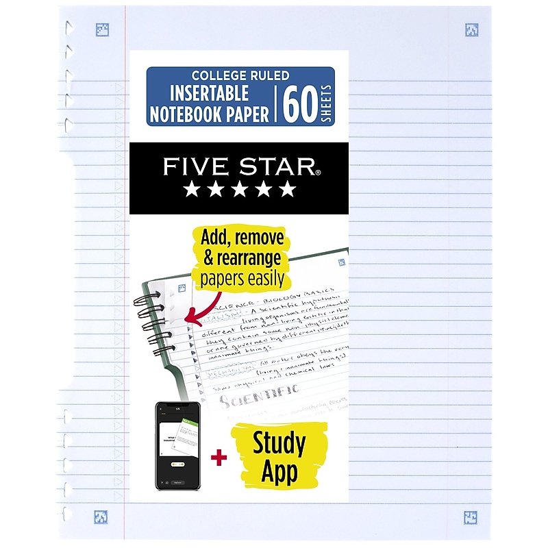 Five Star College Ruled Filler Paper, 60 Sheets/Pack, /Pack (170058) image 1