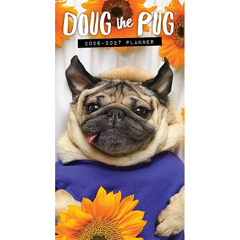 2026-2027 Willow Creek Doug the Pug 3.5" x  Monthly Planner, Paperboard Cover (56547) image 1