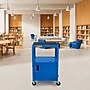 Luxor LEADER 3-Shelf Adjustable Media Utility Cart with Locking Cabinet, Blue (AVJ42C-RB)~#|#~B2DC0B08-0570-4CE4-870D3C5CCE3CD46D_sc7
