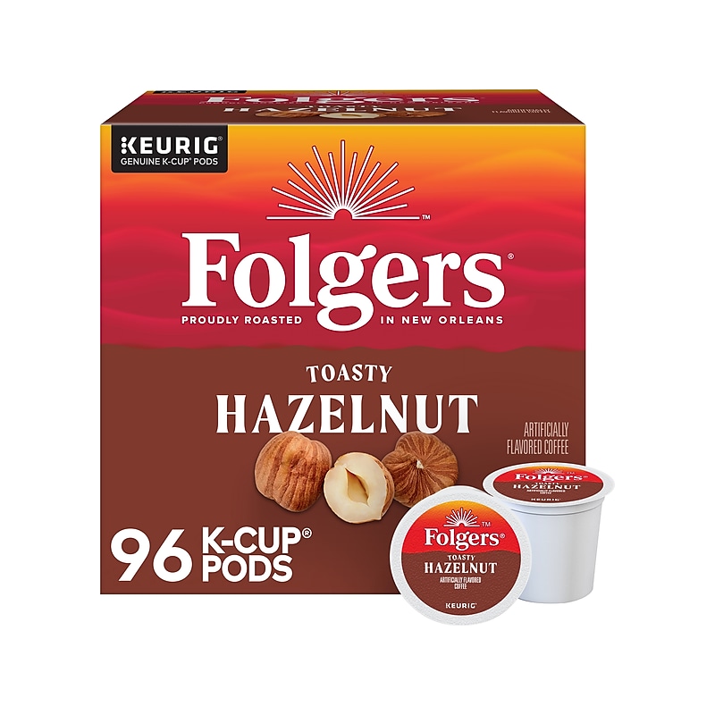 Folgers Toasty Hazelnut Coffee Keurig K-Cup Pods, Medium Roast, 96/Box (6109CT) image 1