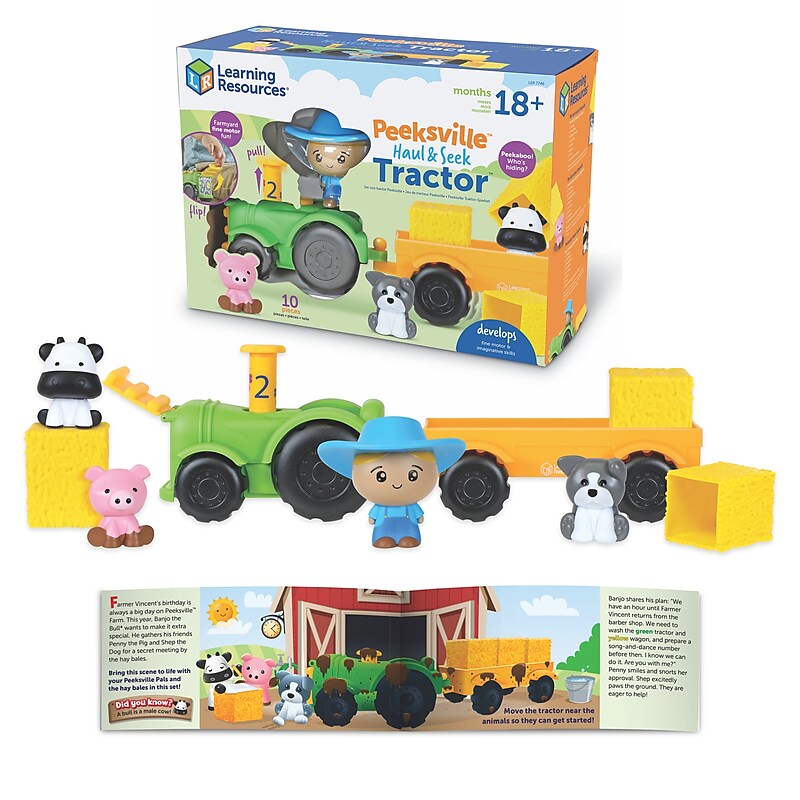 Learning Resources Peeksville Haul & Seek Tractor Playset Learning Toy, Multicolor (LER7746) image 1
