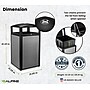 Alpine Industries Steel Outdoor Commercial Trash Can with Ashtray Dome Lid, 40 Gallon, Silver, 2/Pack (ALP472-40-SIL-2PK)~#|#~B2E16367-2B18-44A7-ACCDE89F417B3160_sc7