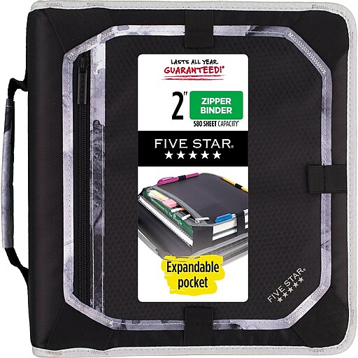 Five star 3 ring zipper binder deals