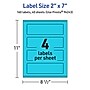 Avery Printable Rectangle Multipurpose Labels, 2" x 7", Bright Blue, 160/Pack (94243)~#|#~B2E78F73-2EE8-4CE3-B914D2CBD7F13D6B_sc7