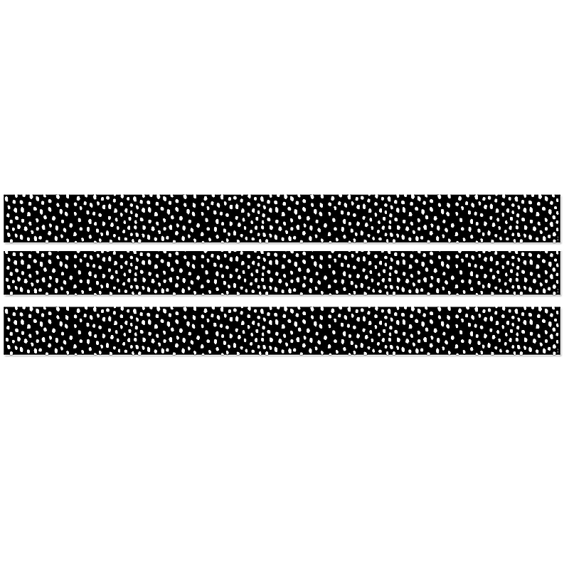 Creative Teaching Press® Straight Border, 3" x 144', Messy Dots on Black (CTP10452-3) image 1