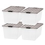 Iris 91 Quart Storage Container with Lid, Plastic, Gray, 4/Pack (500253)~#|#~B2F4C05A-D270-4E75-ADCC7FC99E3ED412_sc7