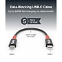 Plugable 0.5 ft. USB-C to USB-C Charging Cable, Male to Male, Black, 5/Pack (USBC-CCS5X)~#|#~B2F7DB91-33BF-4F2F-92E7E707F5D74D26_sc7