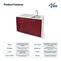 Viva Comfort 36.32'' H x 48" L Medical Cabinet with Right Sink, 4-Doors, 2-Drawers, Claret (902BASE48RSCL)~#|#~B3037154-B61B-4098-8177446D0B16FF56_sc7