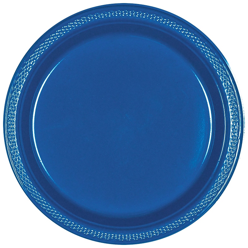 Party City 7" Plastic Plates, Royal Blue, 20 Plates/Pack (AM431755-105-ST) image 1