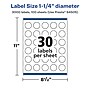 Avery Laser/Inkjet Circle Multipurpose Labels, 1.25"  Dia, Glossy White, 3000/Box (94505)~#|#~B3126F9C-1500-4D0B-9433E14B22B5211A_sc7