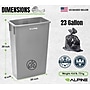 Alpine Industries Polypropylene Trash Can, 23 Gallon, Gray, 6/Pack (ALP477-GRY-6PK)~#|#~B3186CE9-1B0F-4593-868A857696C9F521_sc7