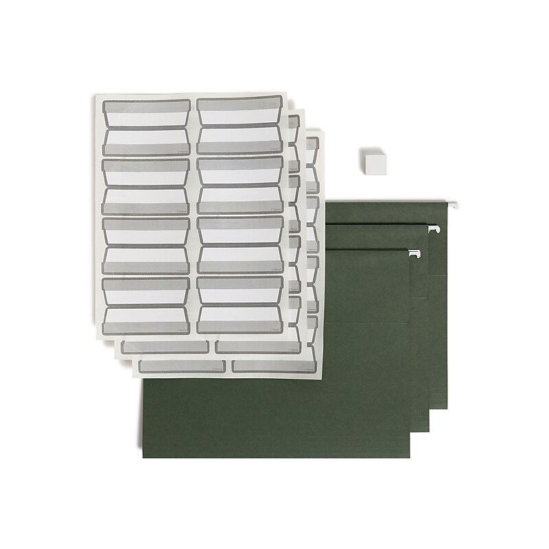 Smead Protab 100% Recycled Hanging File Folder, 3-Tab, Letter, Standard Green, 20/Box (64195) image 1