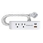 STANLEY SurgeMax 2-Outlet Surge Protector Power Strip with 2-USB Ports & Braided Fabric Cord, 6-ft., 300 Joules, White (33254)~#|#~B31DD211-8A97-43A8-8A272D96A806B852_sc7