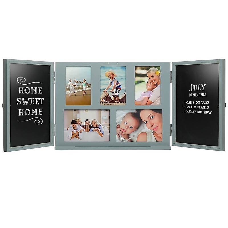 Excello Global Products Barndoor Picture Frame with Chalkboard, Gray (EGP-HD-0413C) image 1