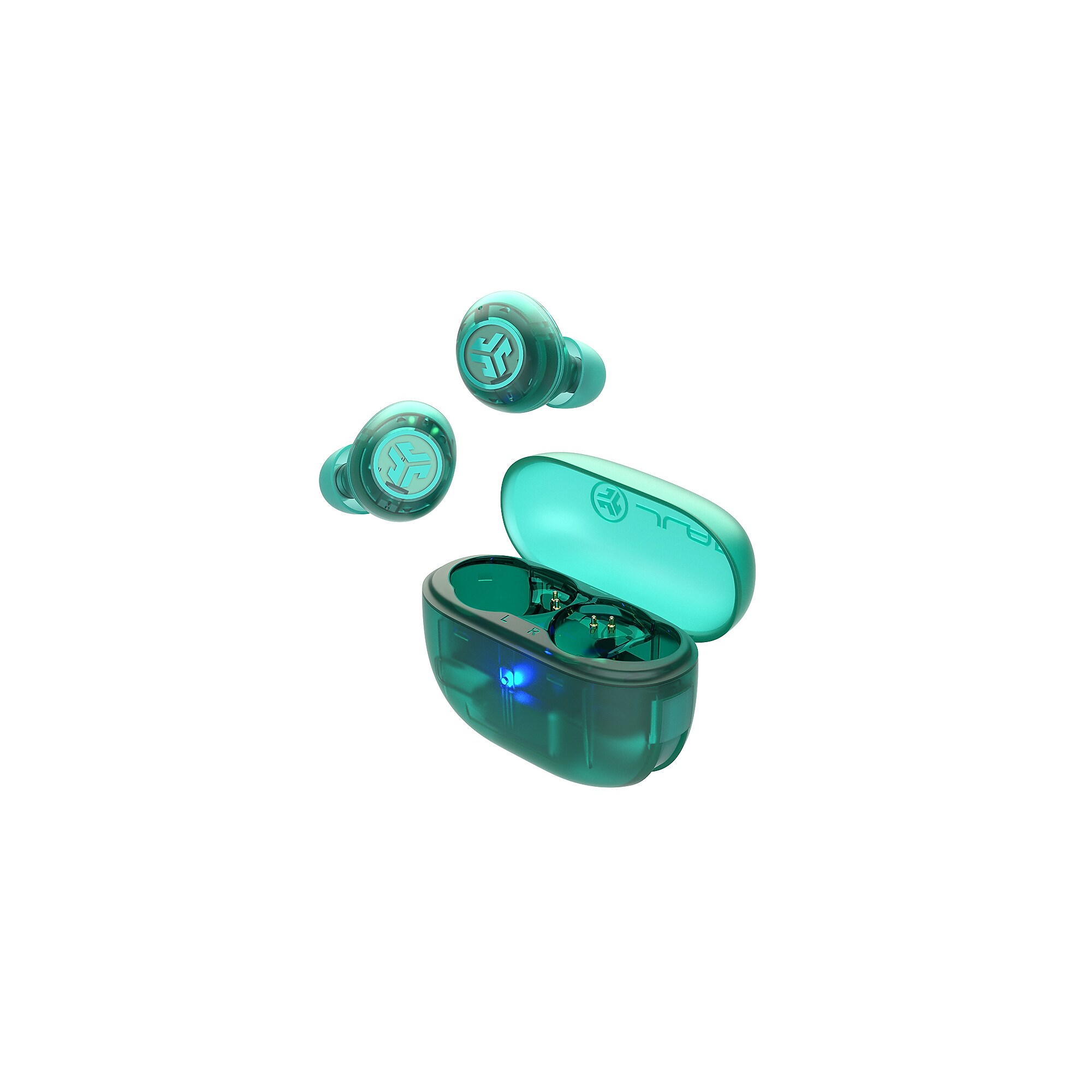 JLab Go POP Active Noise Cancelling Wireless Earbuds, Bluetooth, Transparent Teal (EBGOANCRTRATEL124) Simolary simolary.com