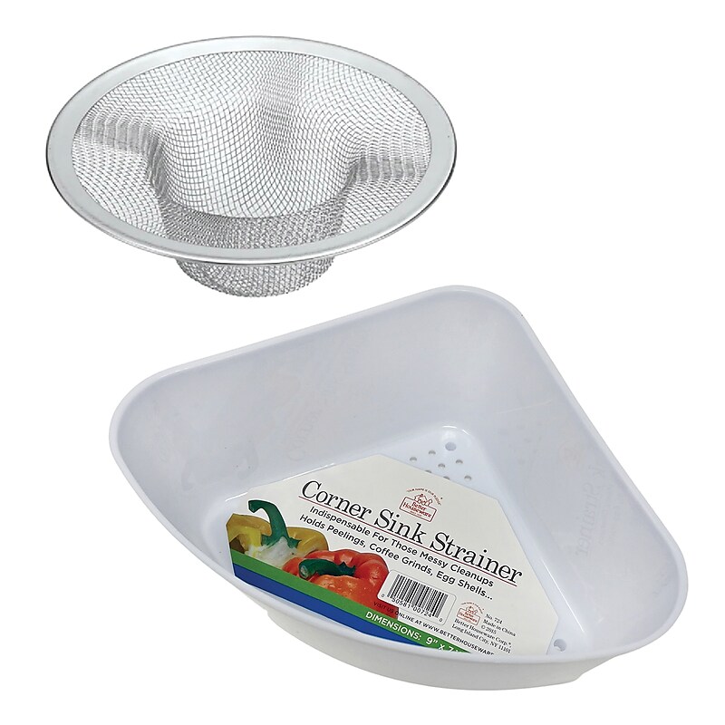 Better Houseware Stainless Steel Mesh Sink Strainer & Plastic Corner Sink Strainer (KITBTHST4) image 1