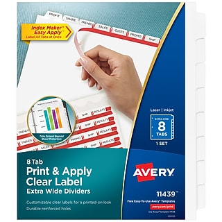Avery Ready Index Table of Contents Extra-Wide Paper Dividers, 5