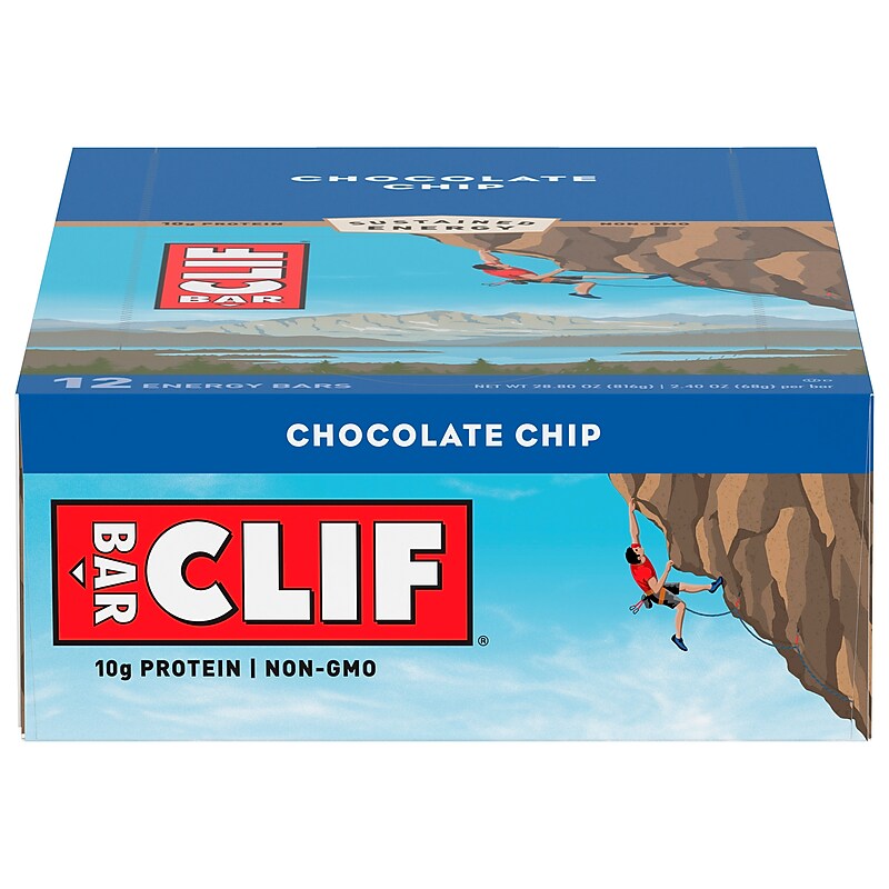 Clif Bar Chocolate Chip Energy Bar, 2.4 oz., 12 Bars/Box (CCC160004) image 1