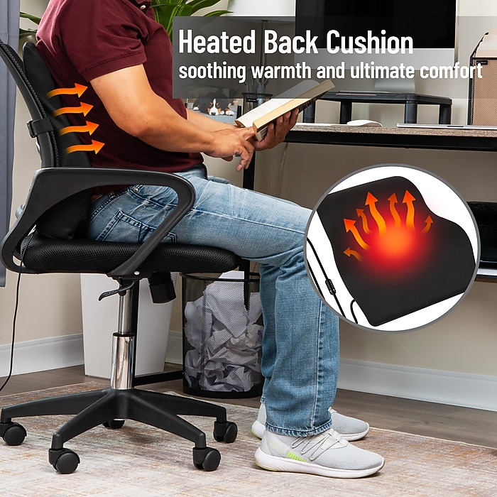 AiR Conditioning Pillow High ブラック4DXHigh Mind Reader Memory Foam Heated Air-Cloud Lumbar Cushion Back