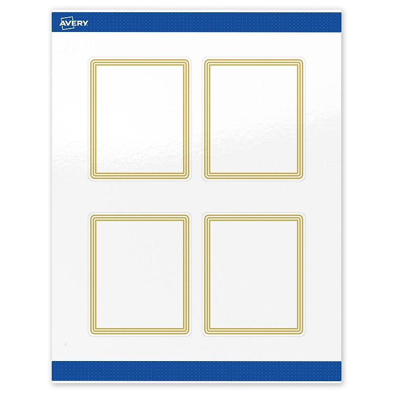 Avery Laser/Inkjet Rectangle Multipurpose Labels, 4" x 3-1/3", White, 40/Pack (S00-DHG) image 1