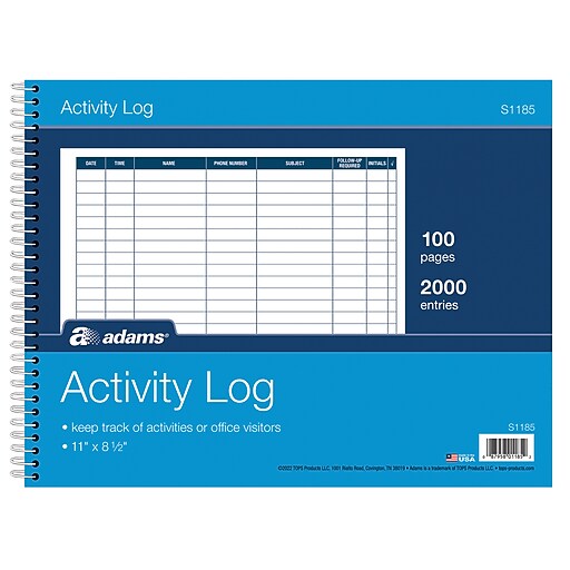 Adams Record Book, 8 Columns, 11" x 8.5", White, 50 Sheets/Book (S1185