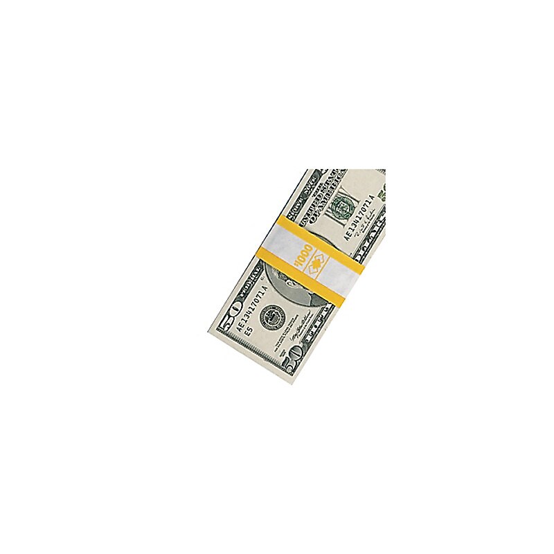 PM Company Currency Straps, White/Yellow, $1,000, 1000/PK image 1