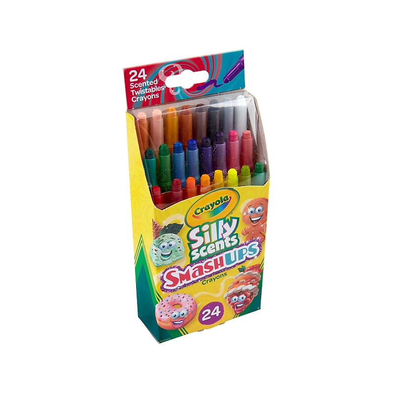 Crayola Silly Scents Smash Ups Washable Twistable Crayons, Assorted Colors, 24/Box (523470) image 1