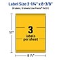 Avery Laser/Inkjet Rectangle Multipurpose Labels, 3-1/4" x 8-3/8", Bright Yellow, 30/Pack (94251)~#|#~B34DDD2B-98BD-4AAB-8C312E3B415AFE5B_sc7