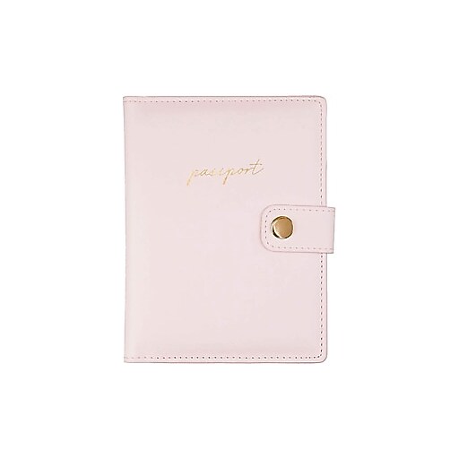 HerriaT RFID Blocking Passport Holder & Vaccine Card Case - Leather Travel Wallet For Men & Women (Pink)