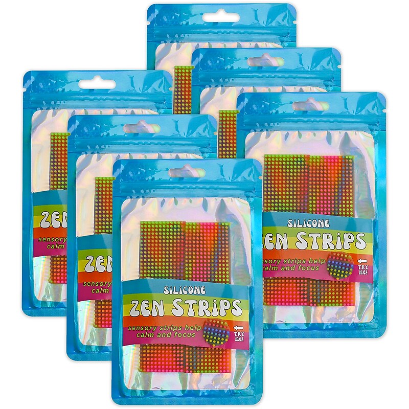 The Pencil Grip Creations Silicone Zen Strips, Multicolored, 12/Pack (TPG89606) image 1