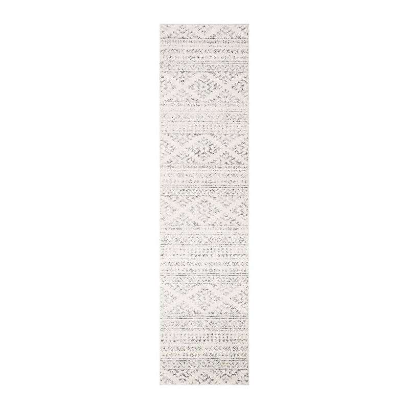 Safavieh Tulum Collection 2' x 12' Runner Indoor Area Rug, Machine Made, Ivory/Grey (TUL272A-212) image 1